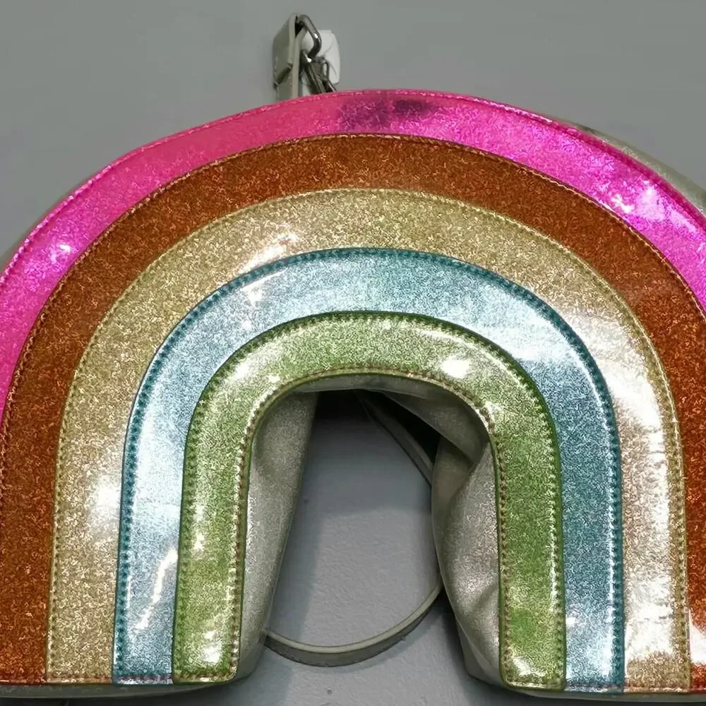 Rainbow Glitter Backpack Purse For Raves, Musical Festivals, Scene Kids, Decora
